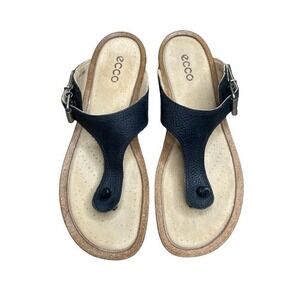 Ecco Womens Passion Leather Thong Comfort Sandals Size EU 41 US 10‎ 10.5 Black
